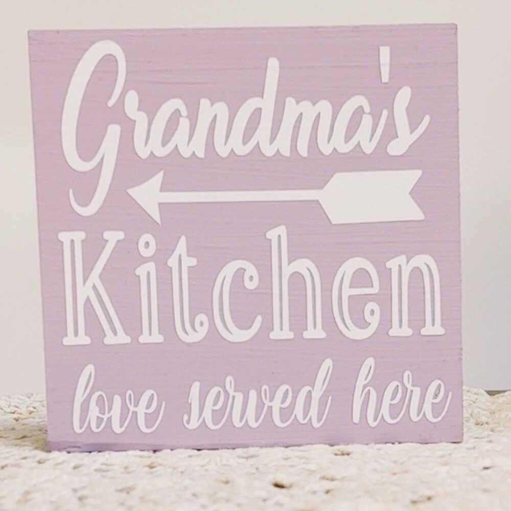 Handmade Tiered Tray Decor Grandma's Kitchen Love Served Here Mini Wood Sign
